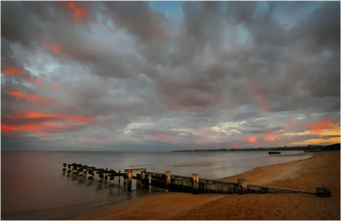 Framed Print : Mentone beach, Port Phillip bay, Victoria, Australia