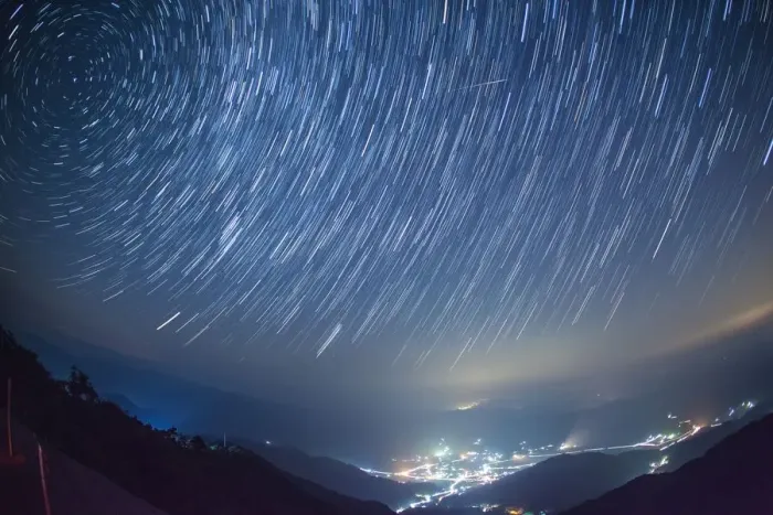 Framed Print : Meteor. Perseids meteor shower over Okayama, Japan Framed Print : Meteor. Perseids meteor shower over Okayama, Japan