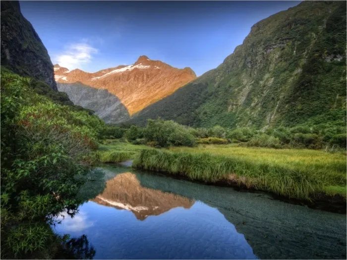 Framed Print : The Milford Track and Clinton River Valley in the South Island of New Zealand