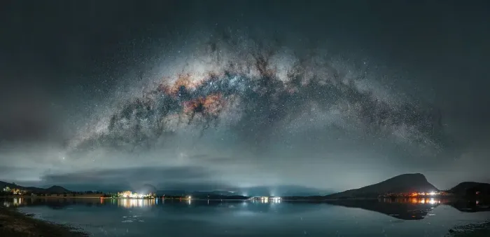 Framed Print : Milky Way Arch over Lake Moogerah, Moogerah, Queensland, Australia