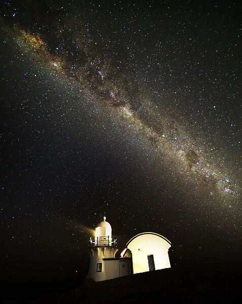 Milky way and lighthouse