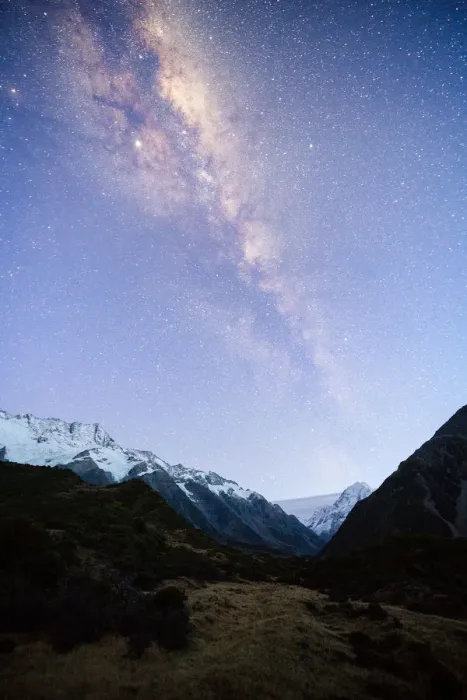 Framed Print : Milky way over mount Cook national park, Hooker valley, New zealand