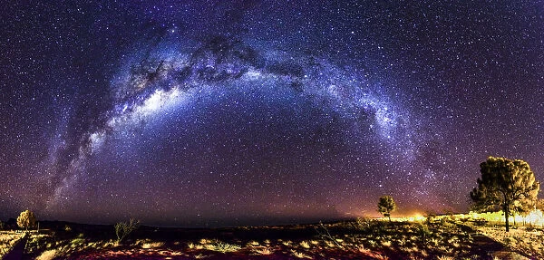Milky way panorama in Kings Canyon