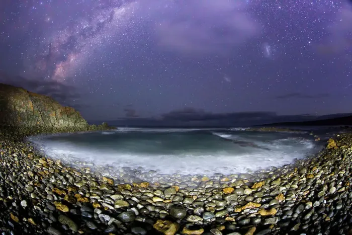 Framed Print : Milky Way and stars over the Southern Ocean. Lone Pine Beach. Round peddle beach. Eyre Peninsula. South Australia Framed Print : Milky Way and stars over the Southern Ocean. Lone Pine Beach. Round peddle beach. Eyre Peninsula. South Australia
