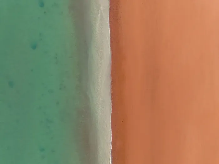 Framed Print : Minimal drone image looking down on the edge of Simpson Beach, Broome, Western Australia, Australia Framed Print : Minimal drone image looking down on the edge of Simpson Beach, Broome, Western Australia, Australia