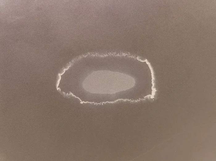 Framed Print : Minimal drone image looking down on an oval shaped salt formation, Wyndham, Western Australia, Australia Framed Print : Minimal drone image looking down on an oval shaped salt formation, Wyndham, Western Australia, Australia