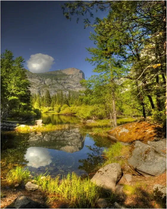Framed Print : Mirror Lake, Yosemite national park, California, USA