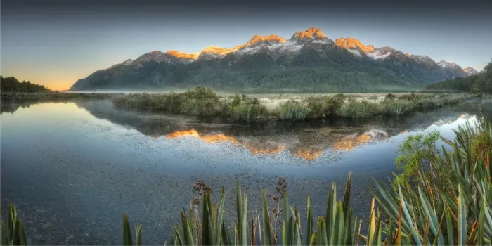 Framed Print : Mirror lakes, South Island, New Zealand