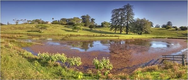 The Mission valley lagoon after rains on Norfolk Island, South Pacific