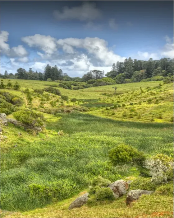 Framed Print : The Mission valley and rural outlook on Norfolk Island Framed Print : The Mission valley and rural outlook on Norfolk Island