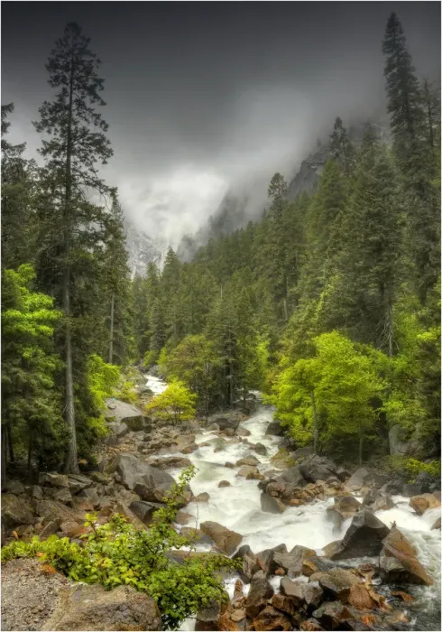 Framed Print : Mist descending, Yosemite national park, California, USA Framed Print : Mist descending, Yosemite national park, California, USA