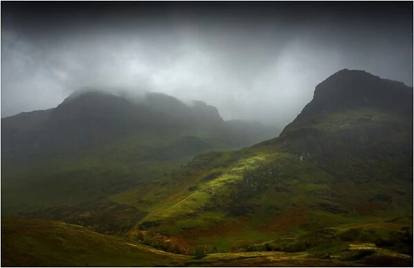 Mist and Rain in the Glencoe pass, Western highlands of Scotland