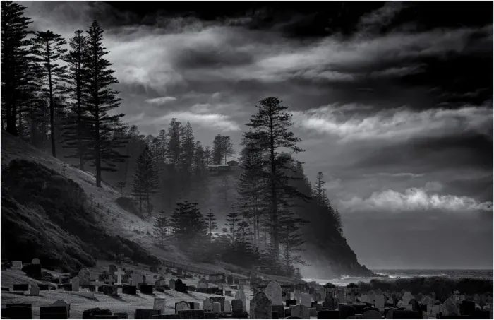Framed Print : Misty coastline on Norfolk Island Framed Print : Misty coastline on Norfolk Island