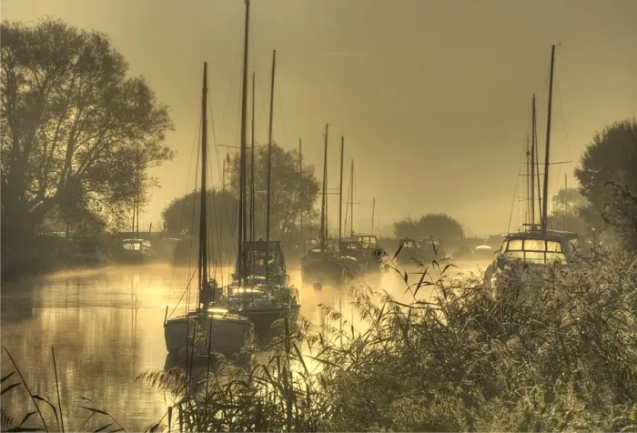 Framed Print : Misty dawn