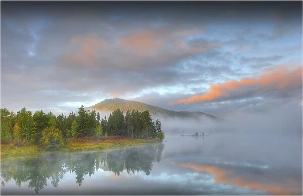Misty light at Oxbow bend, Grand Teton National Park, Wyoming