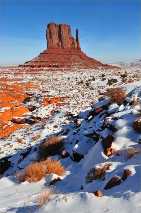 Framed Print : Monument valley in Winter, Arizona, south western United States of America