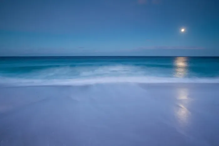 Framed Print : Full moon over Bay of Fires. Tasmania