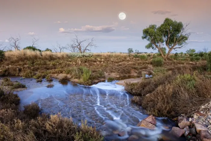 Framed Print : Full moon over flooded gregory creek Framed Print : Full moon over flooded gregory creek