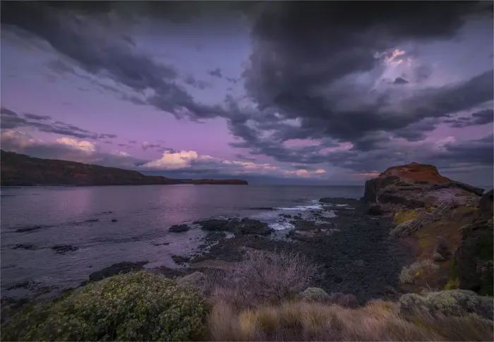 Framed Print : Moonlight at Bushrangers bay, Victoria, Australia
