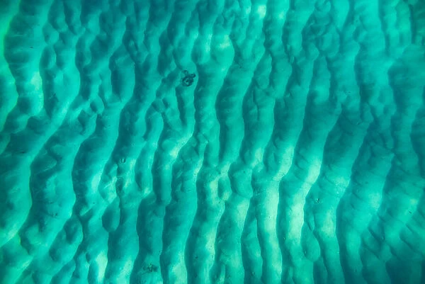 Moreton Island - an underwater shot of ripples in the white sand