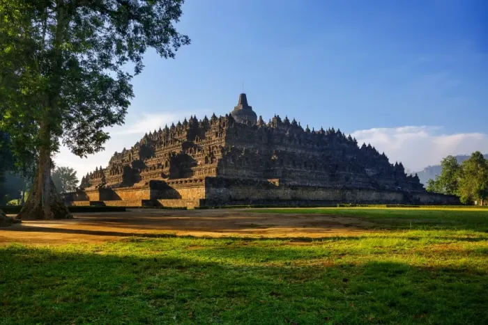 Framed Print : Morning Light at Borobudur, Magelang, Central Java, Indonesia