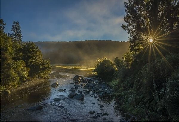 Morning light at Lake Matheson, south island, New Zealand