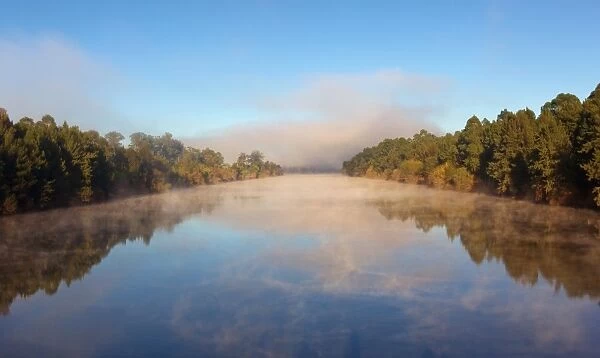 Morning mist over river