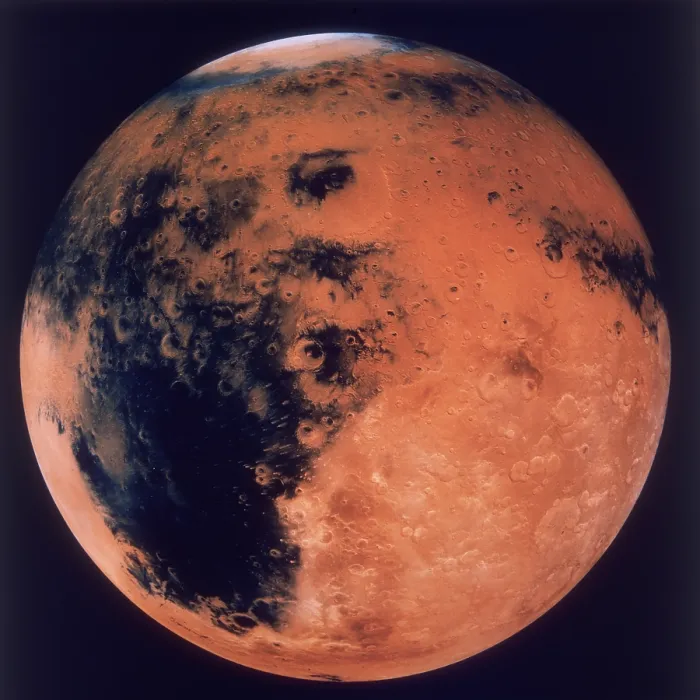 Framed Print : Mars. A mosaic of the Schiaparelli Hemisphere of the planet Mars