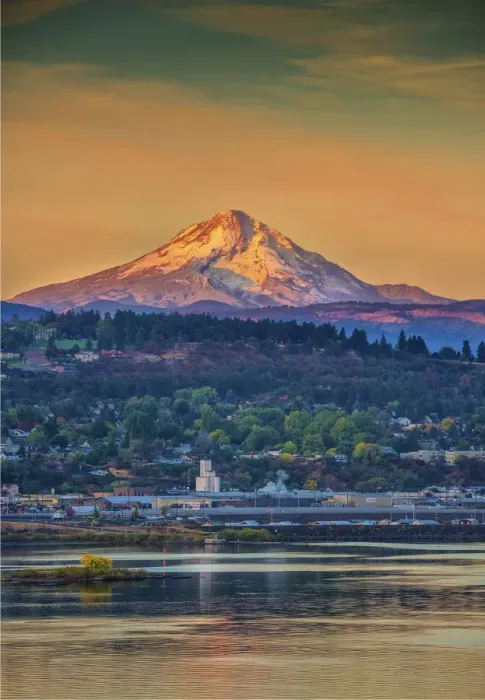 Framed Print : Mount Hood in Oregon, as seen from Washington state, USA Framed Print : Mount Hood in Oregon, as seen from Washington state, USA