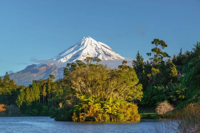 Framed Print : Mount Taranaki and Lake Mangamahoe, New Zealand Framed Print : Mount Taranaki and Lake Mangamahoe, New Zealand