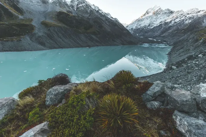 Framed Print : Mountain with Glacial Lake, Mount Cook