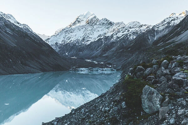 Mountain Peak with Glacial Lake