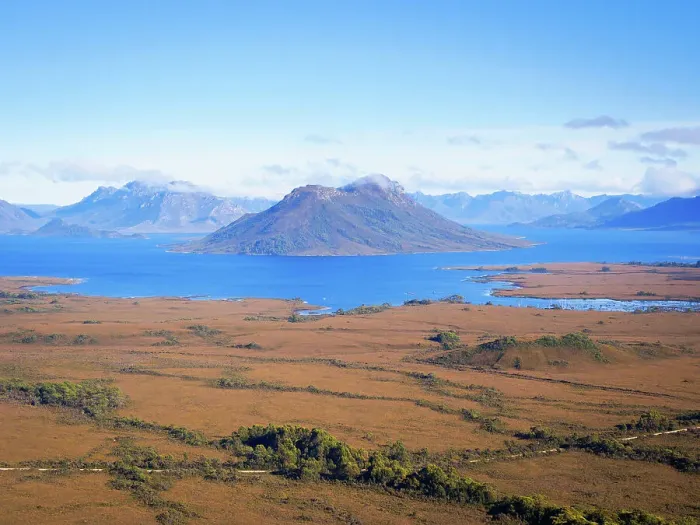 Framed Print : Mt Solitary in Lake Pedder
