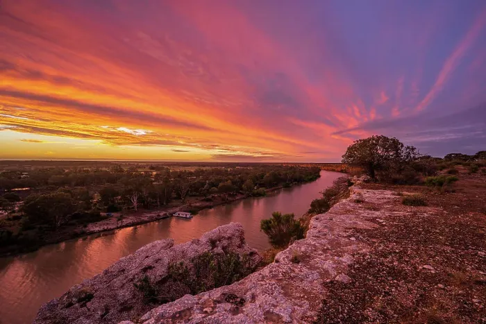 Framed Print : Murray River Sunset