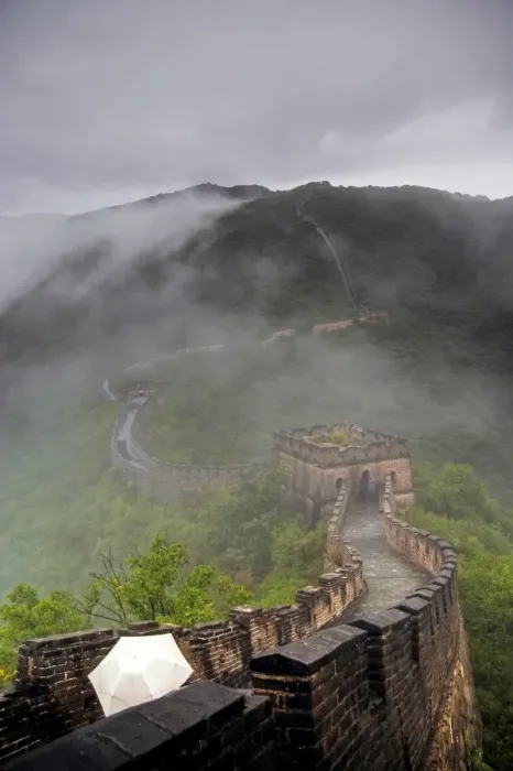 Framed Print : Mutianyu Great Wall of China covered in fog Framed Print : Mutianyu Great Wall of China covered in fog