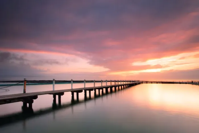 Framed Print : Narrabeen Pool Jetty Sunrise Framed Print : Narrabeen Pool Jetty Sunrise