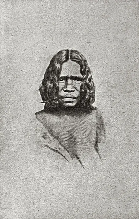 Framed Print : Native woman from Australia, headshot