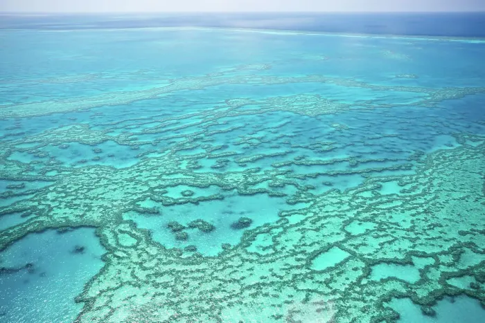 Framed Print : Natural Textures of Great Barrier Reef from above, Queensland, Australia Framed Print : Natural Textures of Great Barrier Reef from above, Queensland, Australia
