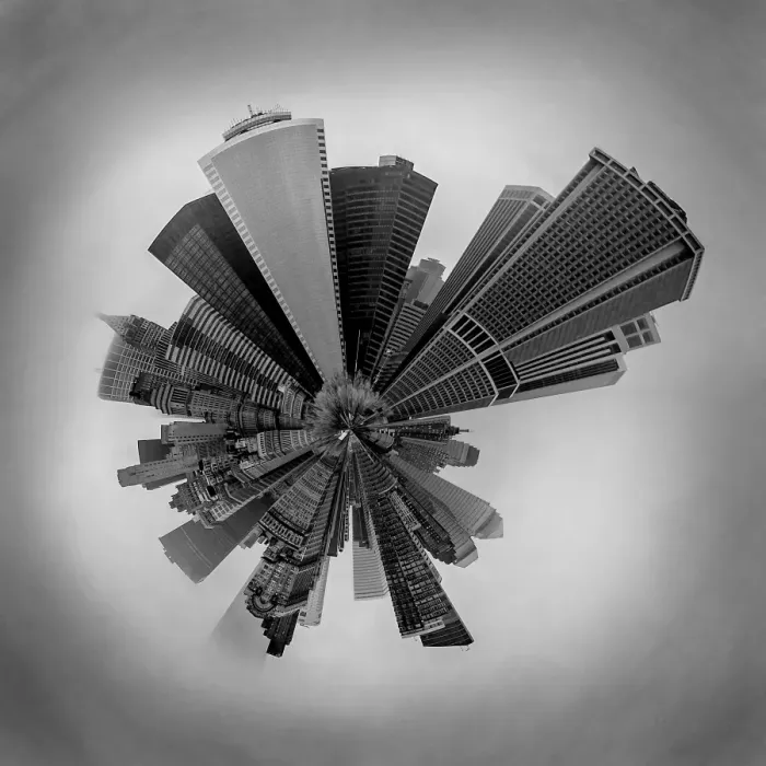 Framed Print : New York Skyline bursting out in circular motion Framed Print : New York Skyline bursting out in circular motion