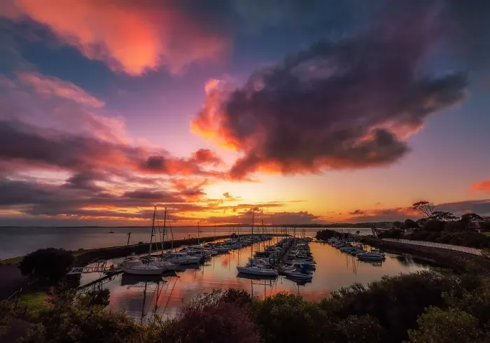 Framed Print : Newhaven Yacht club marina at dawn, Phillip Island, Bass coast, Victoria, Australia Framed Print : Newhaven Yacht club marina at dawn, Phillip Island, Bass coast, Victoria, Australia