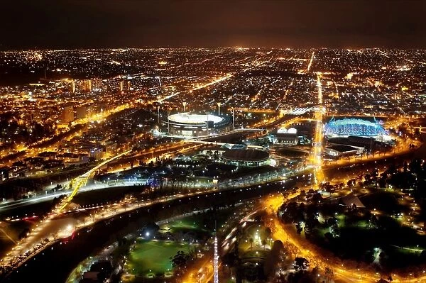The Night Lights of Melbourne City, Victoria, Australia