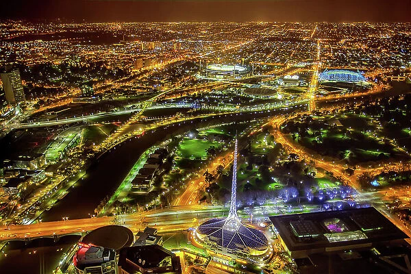 The Night Lights of Melbourne City, Victoria, Australia
