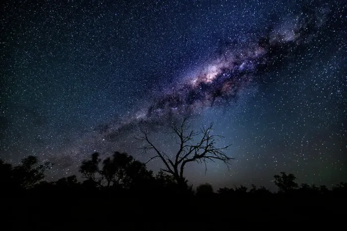 Framed Print : Night sky with milky way