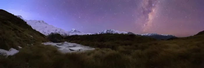 Framed Print : Night sky, milkyway, snow mountain new zealand Framed Print : Night sky, milkyway, snow mountain new zealand