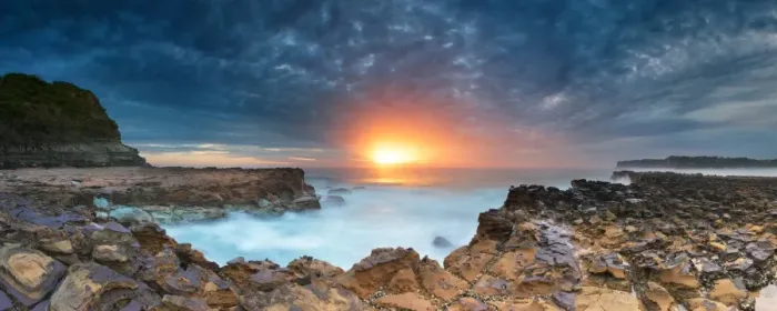 Framed Print : North Avoca Beach Sunrise Panorama