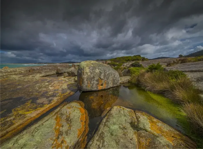 Framed Print : North East rockpools