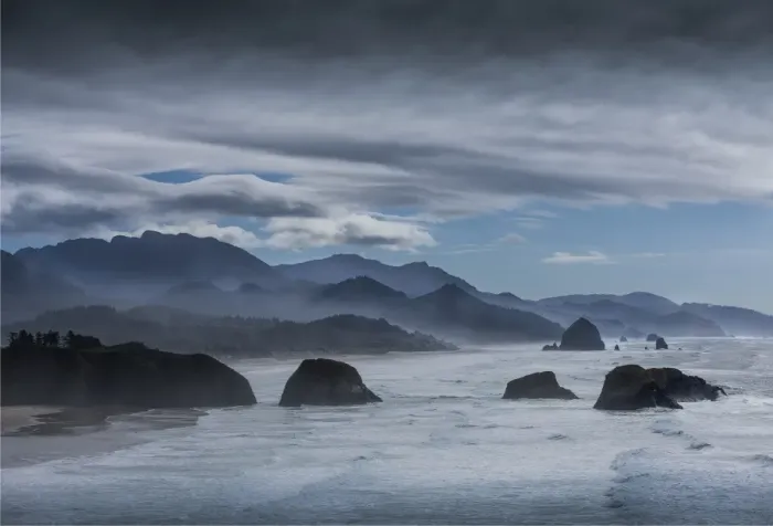 Framed Print : The northern Oregon coastline near Seaside, USA