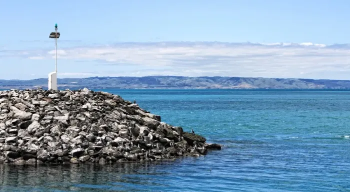 Framed Print : Ocean Breakwater