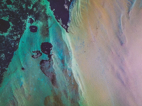 Ocean floor patterns shot by drone, Shark Bay, Australia