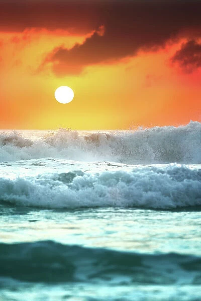 Ocean sunrise. Sunrise at Warriewood beach, Northern beaches, Sydney NSW Australia